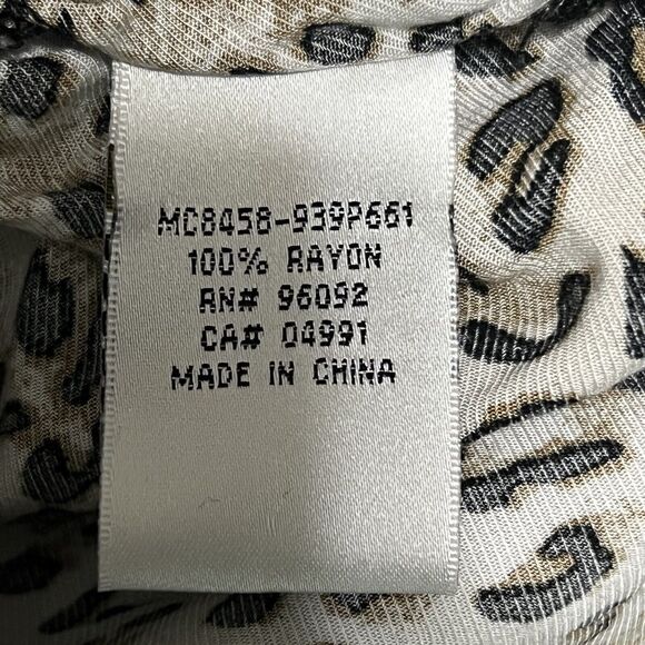 Dalia Collection Animal Print Tunic Shirt Women's XL Brown Blouse 100% Rayon - Picture 8 of 16